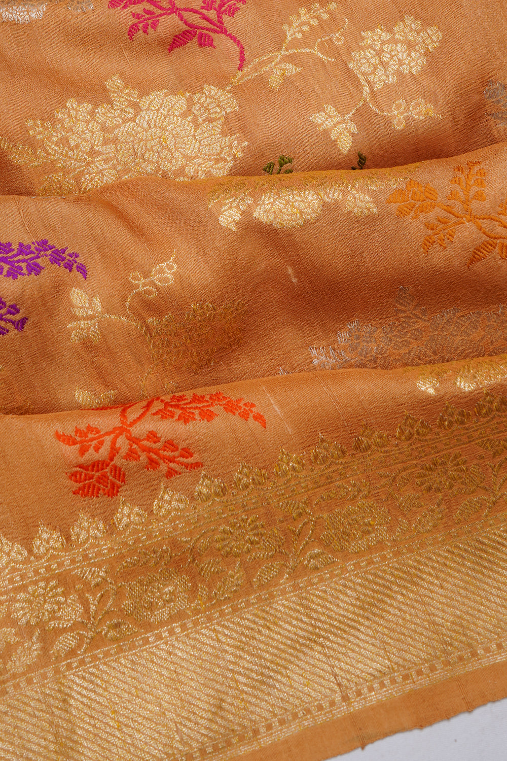 Banarasi Tussar Jaal Brown Saree