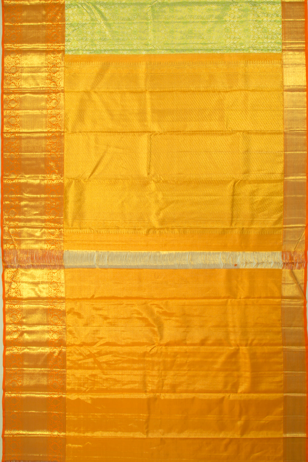 Kanchipuram Silk Tissue Jaal Green Saree