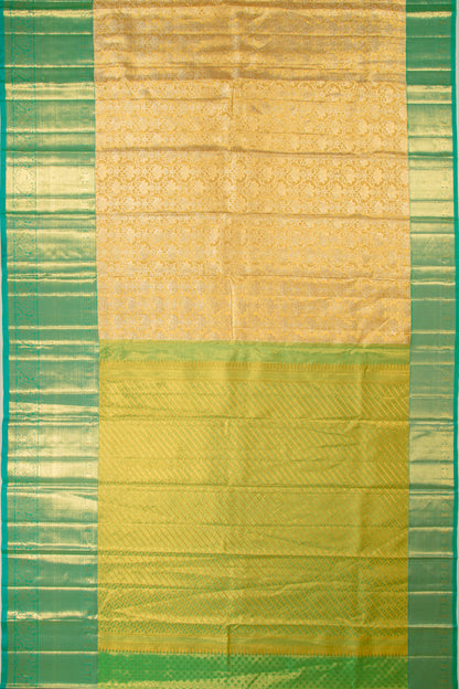Kanchipuram Silk Tissue Jaal Gold Saree