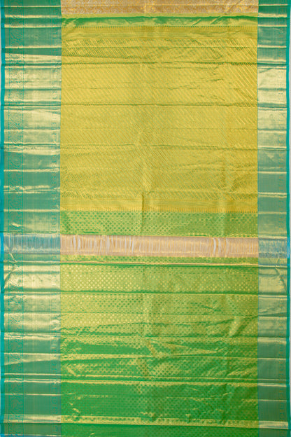 Kanchipuram Silk Tissue Jaal Gold Saree