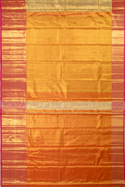 Kanchipuram Silk Tissue Jaal Gold Saree