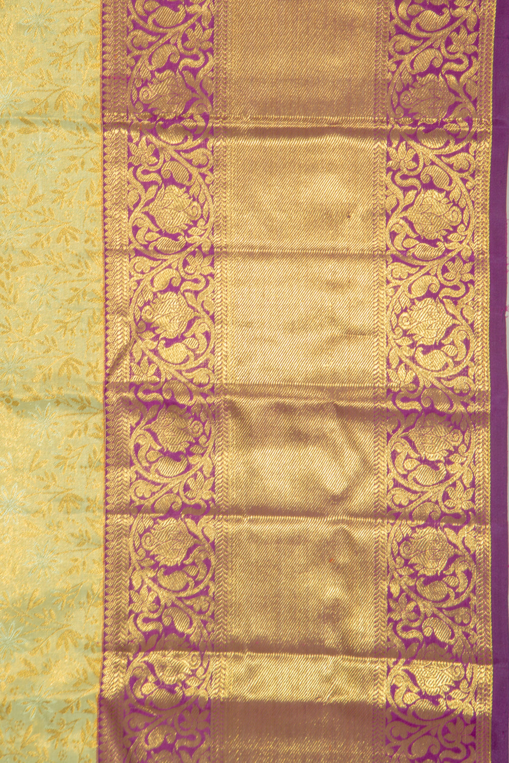Kanchipuram Silk Tissue Jaal Green Saree