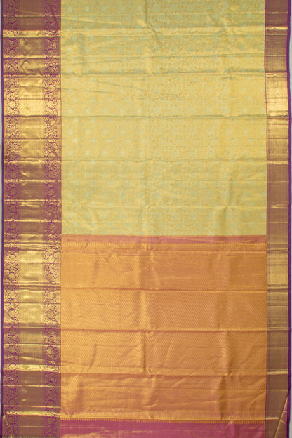 Kanchipuram Silk Tissue Jaal Green Saree