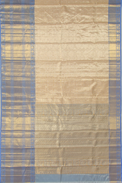 Kanchipuram Silk Tissue Brocade Silver Saree