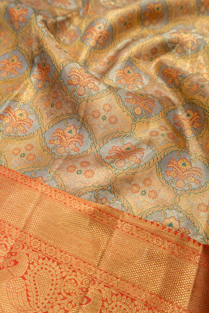 Kanchipuram Silk Tissue Brocade Gold Saree