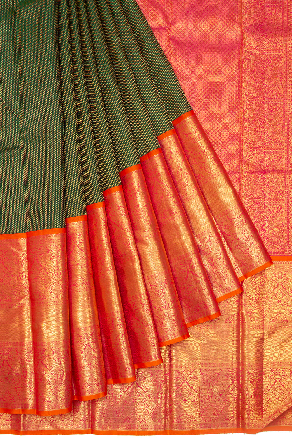 Kanchipuram Silk Brocade Green Saree