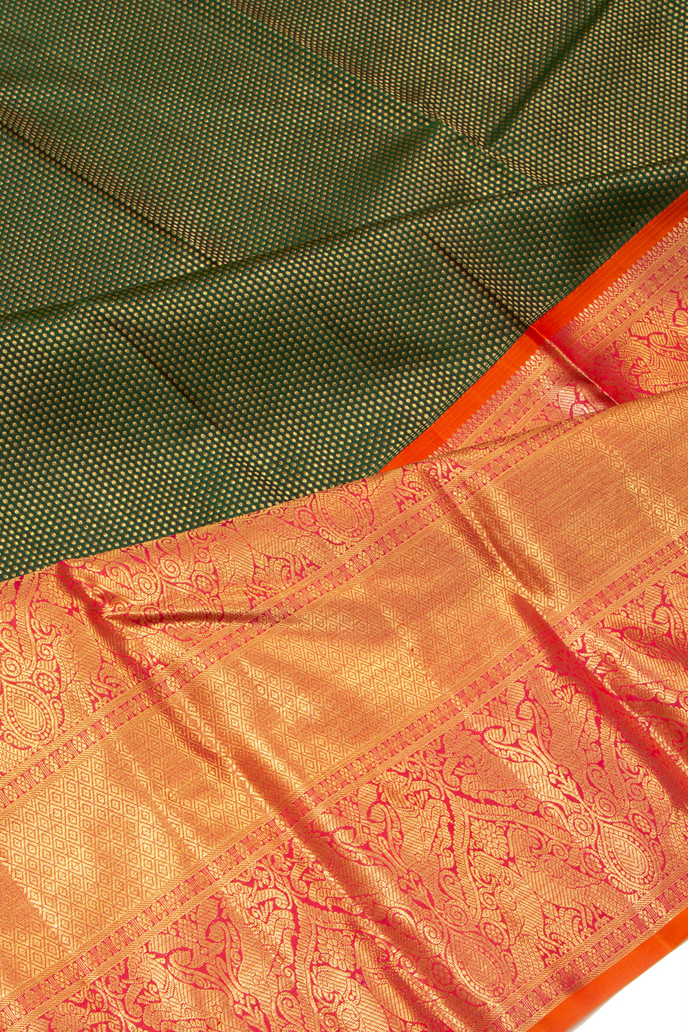 Kanchipuram Silk Brocade Green Saree