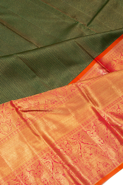 Kanchipuram Silk Brocade Green Saree