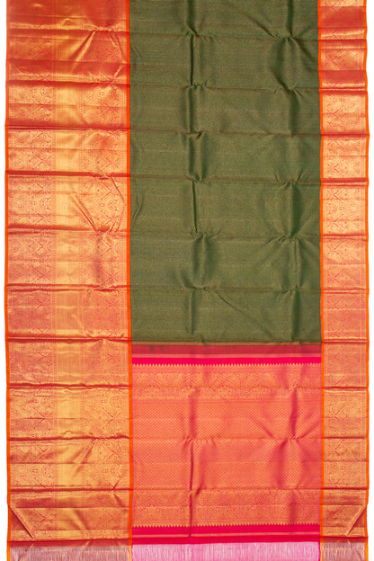 Kanchipuram Silk Brocade Green Saree