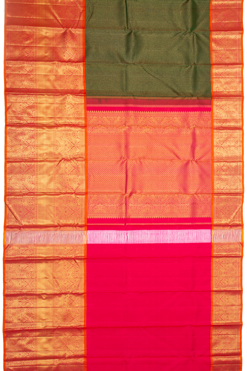 Kanchipuram Silk Brocade Green Saree