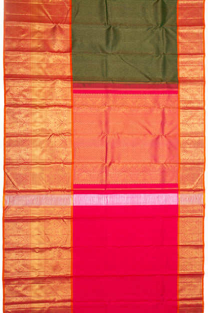 Kanchipuram Silk Brocade Green Saree