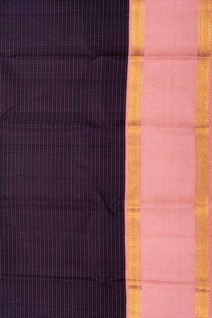 Kanchipuram Silk Kattam Checks Burgundy Saree