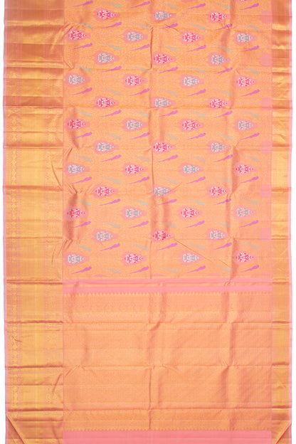 Kanchipuram Silk Brocade Peach Saree