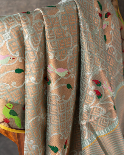 Kota Silk Brocade Blue Saree
