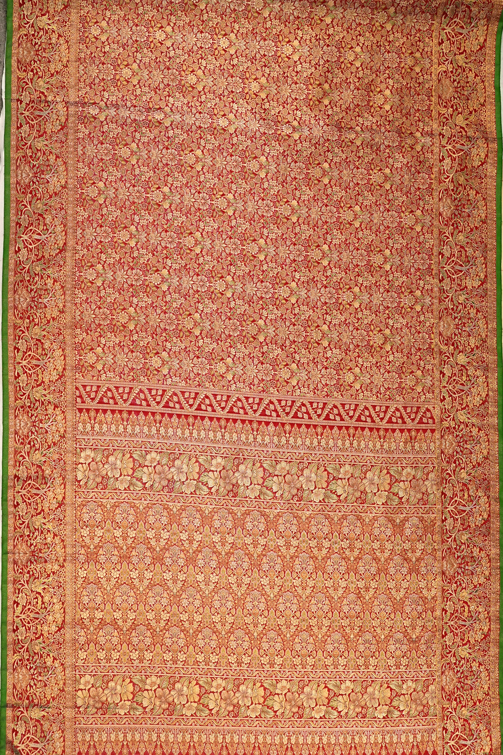 Kanchipuram Silk Tissue Brocade Red Saree - Not Allowed Online