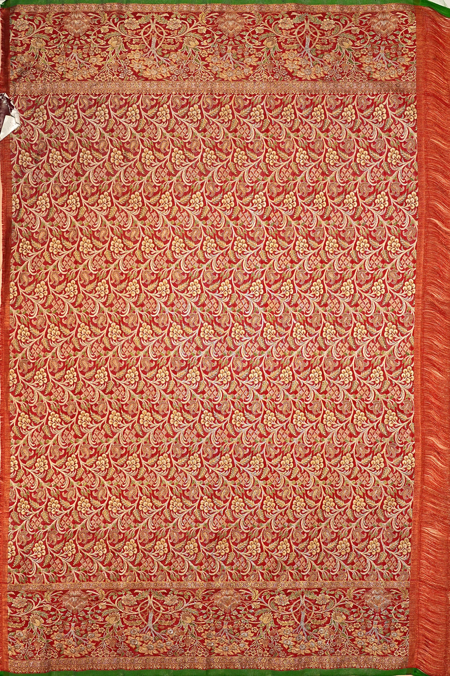 Kanchipuram Silk Tissue Brocade Red Saree - Not Allowed Online