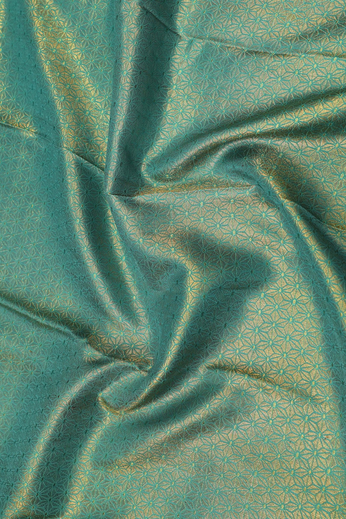 Kanchipuram Silk Tissue Brocade Sea Green Saree