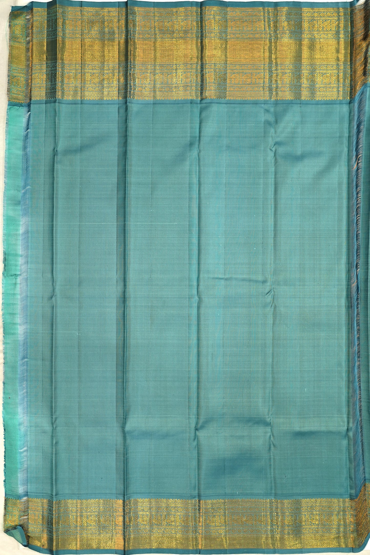 Kanchipuram Silk Tissue Brocade Sea Green Saree