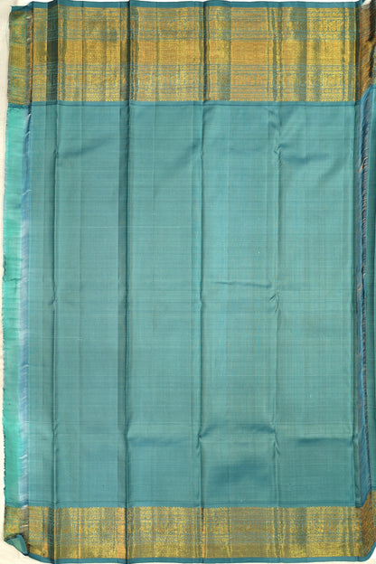 Kanchipuram Silk Tissue Brocade Sea Green Saree