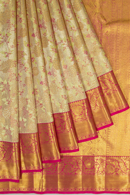 Taranga Kanchi Silk Tissue Brocade Gold Saree