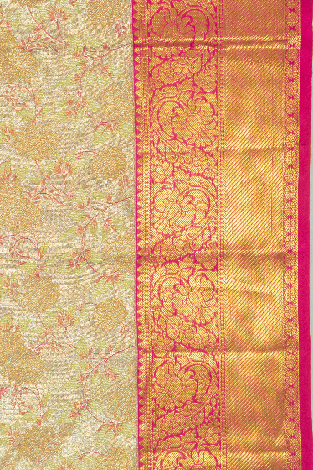 Taranga Kanchi Silk Tissue Brocade Gold Saree
