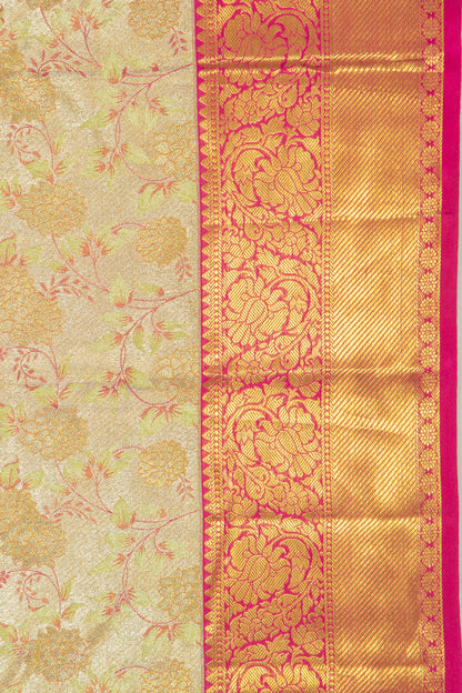 Taranga Kanchi Silk Tissue Brocade Gold Saree