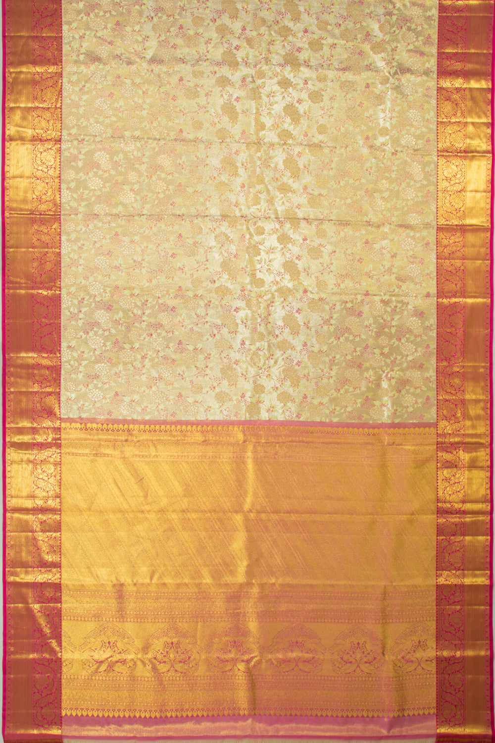 Taranga Kanchi Silk Tissue Brocade Gold Saree