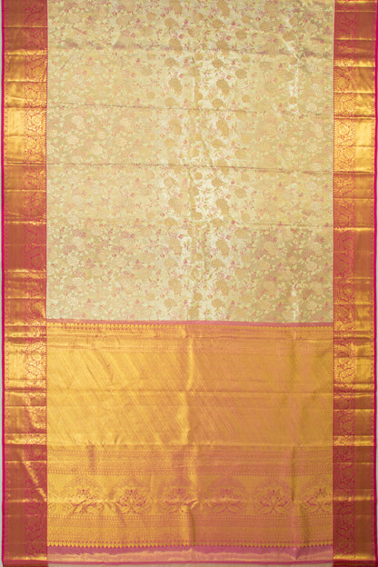 Taranga Kanchi Silk Tissue Brocade Gold Saree