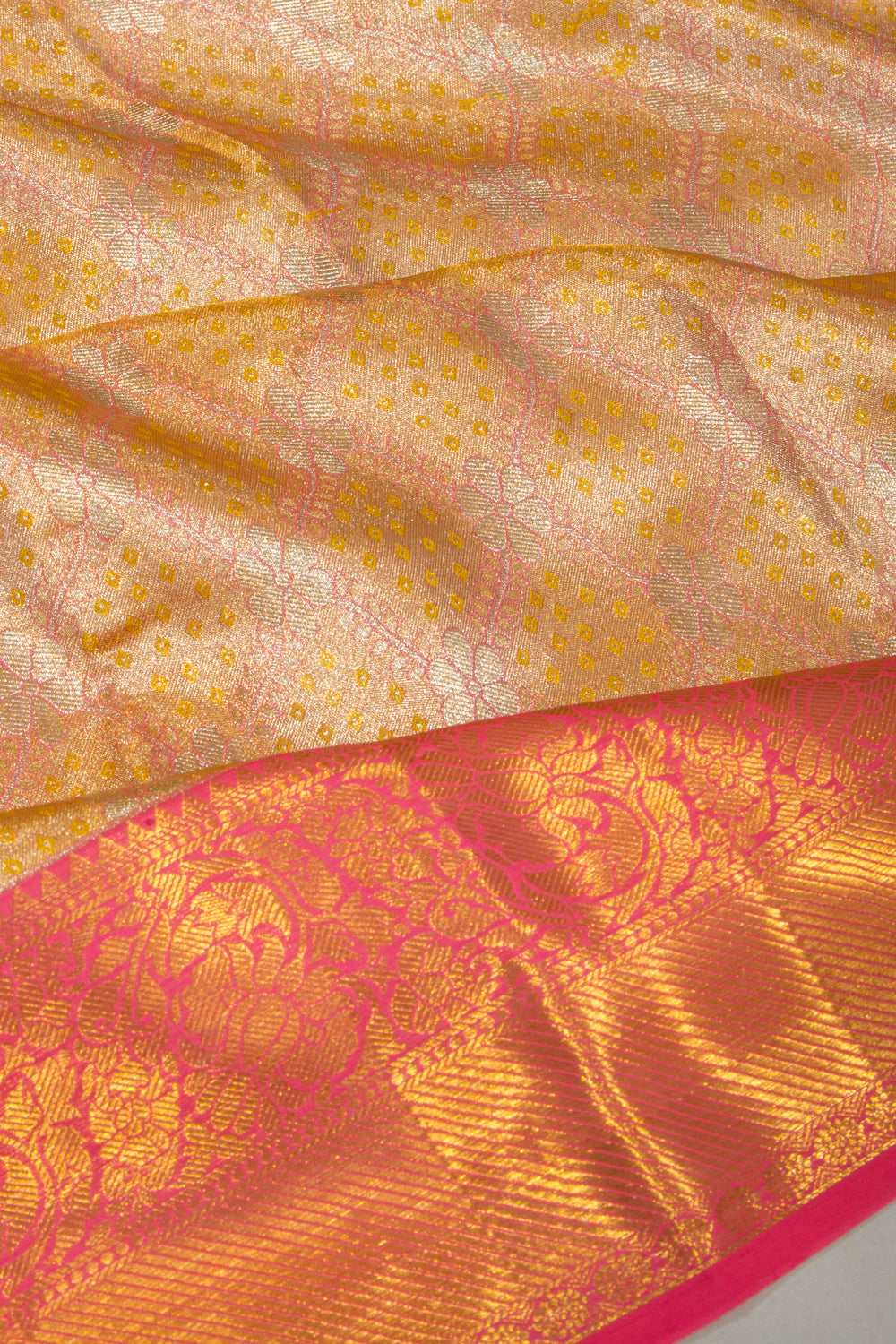 Taranga Kanchi Silk Tissue Brocade Pink Saree