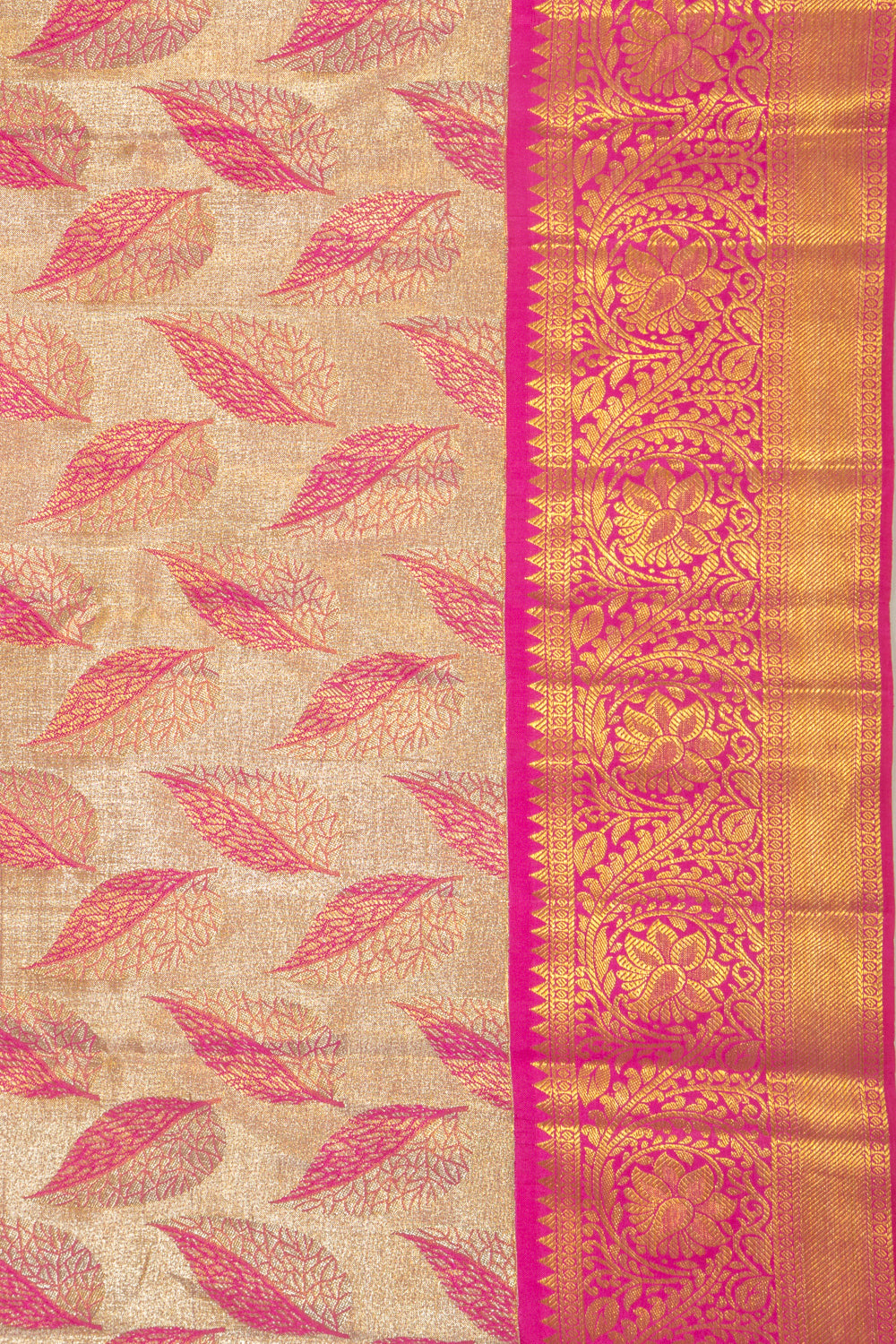 Kanchipuram Silk Tissue Brocade Gold Saree
