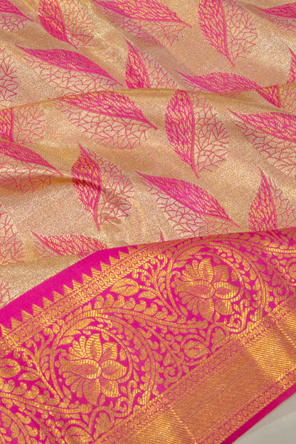 Kanchipuram Silk Tissue Brocade Gold Saree