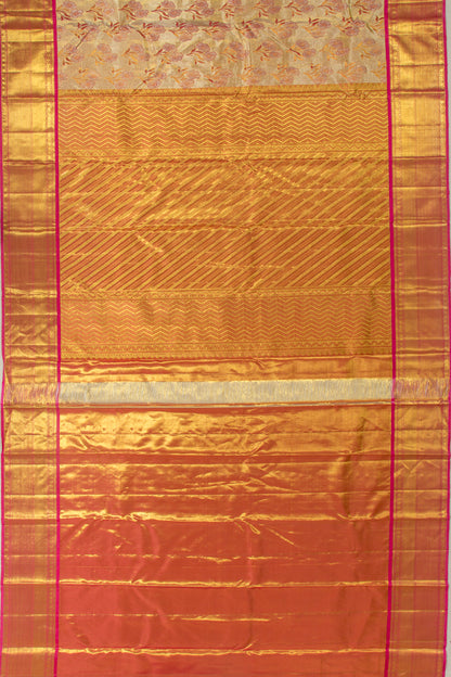 Kanchipuram Silk Tissue Brocade Gold Saree