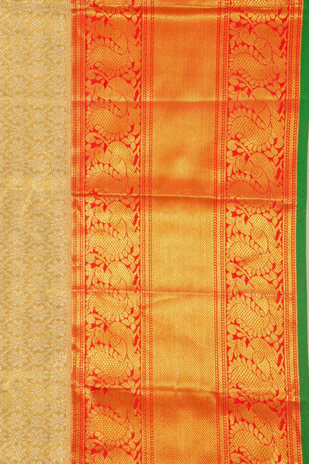 Kanchipuram Silk Tissue Brocade Gold Saree