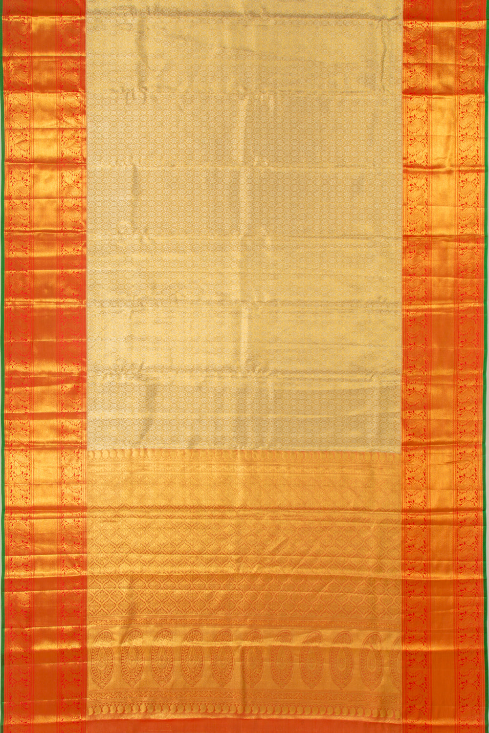 Kanchipuram Silk Tissue Brocade Gold Saree