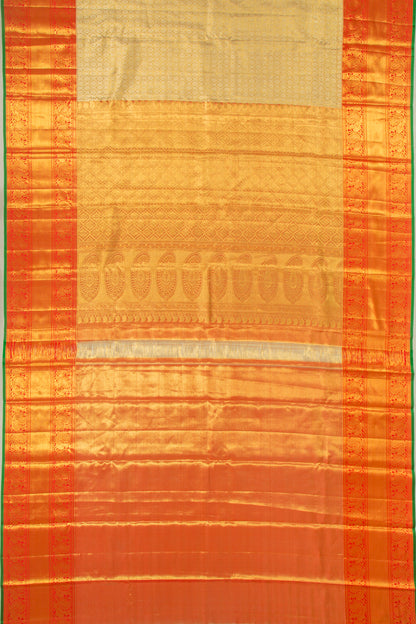 Kanchipuram Silk Tissue Brocade Gold Saree