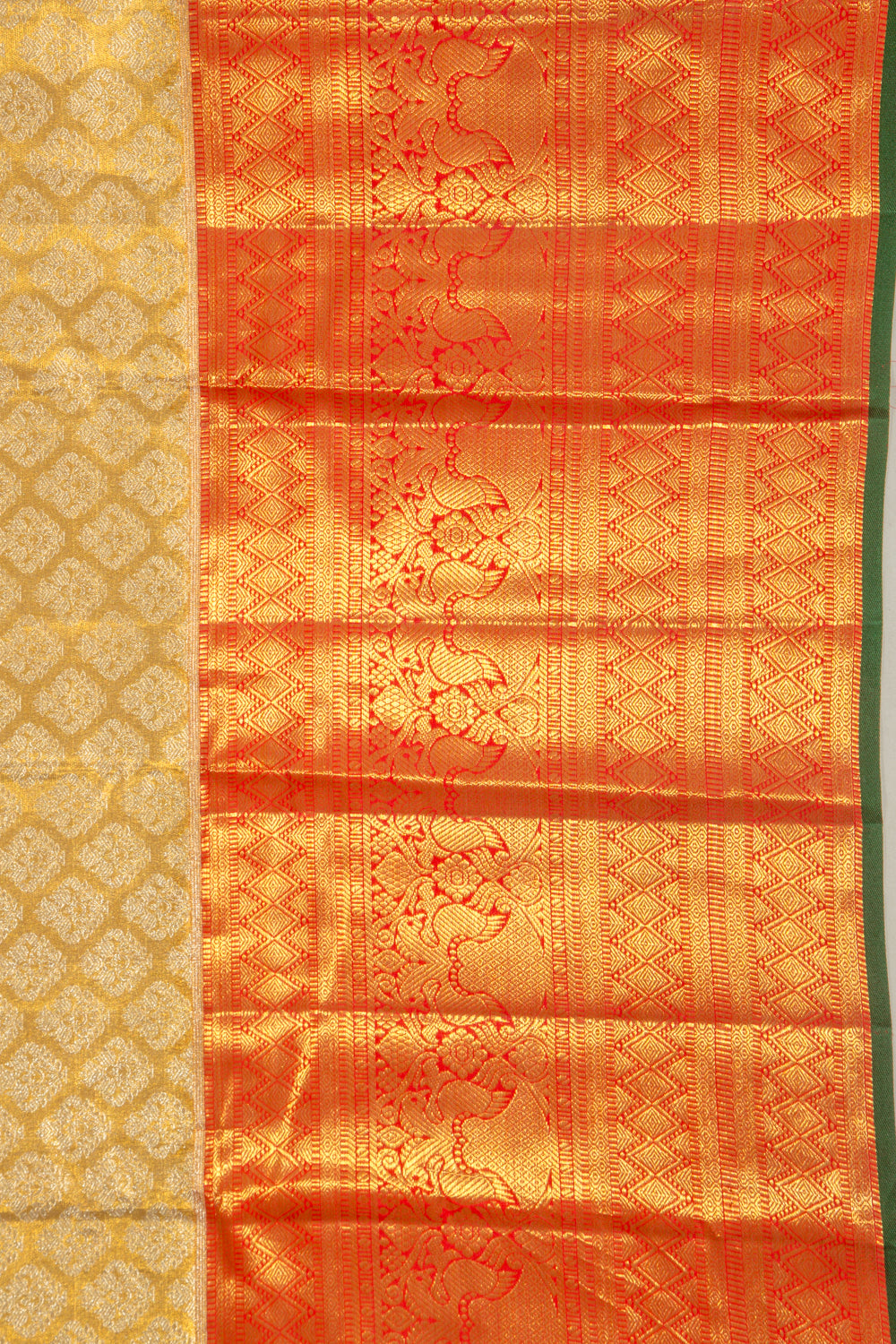 Kanchipuram Silk Tissue Brocade Gold Saree