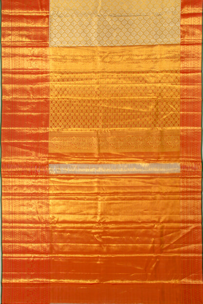 Kanchipuram Silk Tissue Brocade Gold Saree