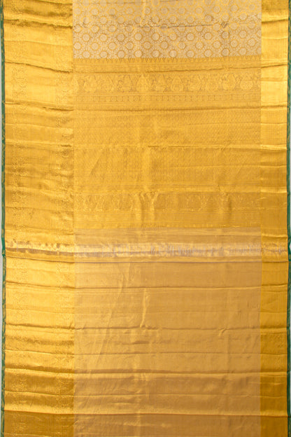 Kanchipuram Silk Tissue Jaal And Butta Gold Saree