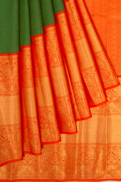 Kanchipuram Silk Brocade Green Saree