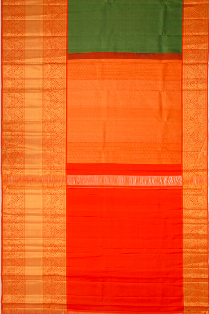 Kanchipuram Silk Brocade Green Saree