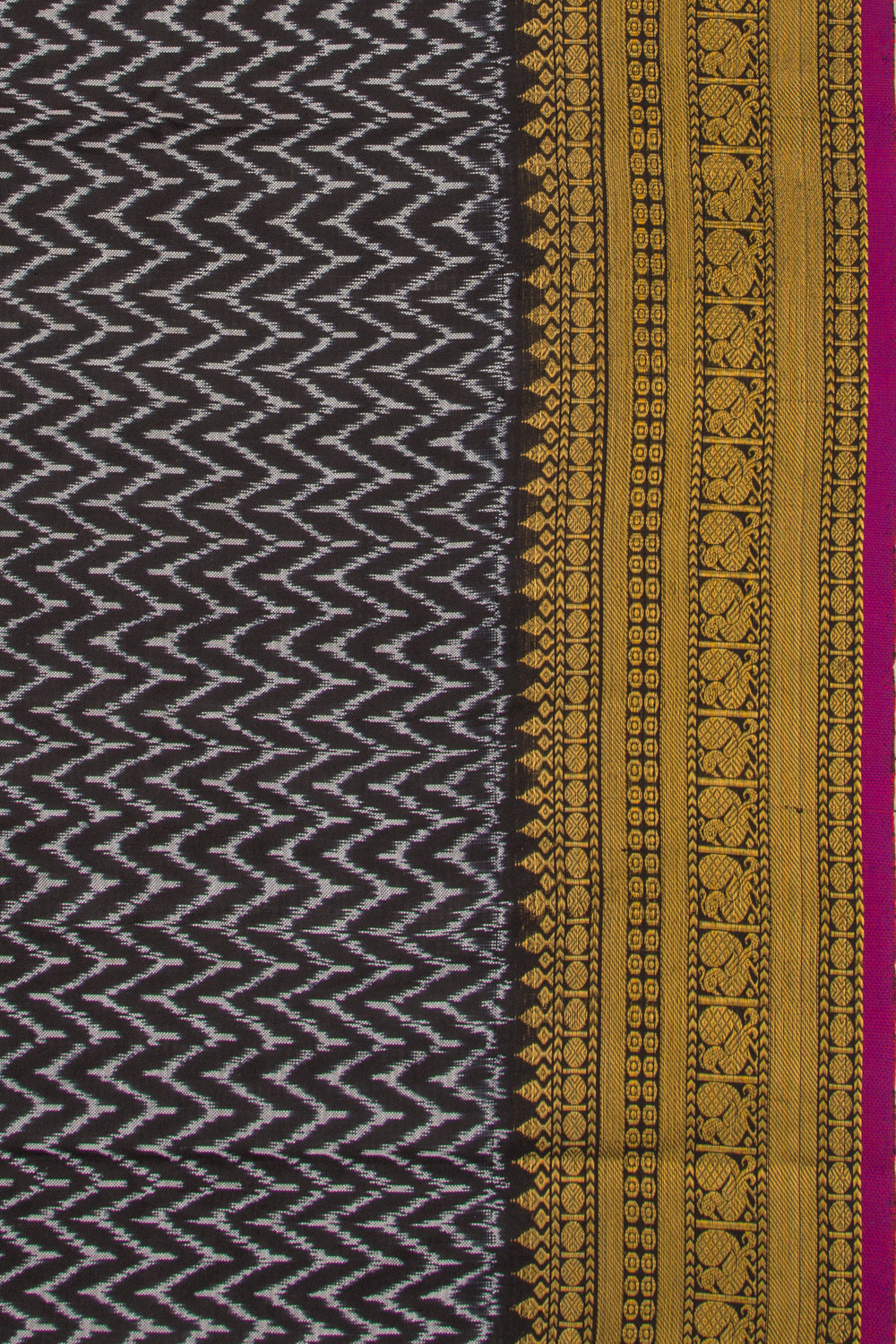 Kanchipuram Silk Ikat Black Saree