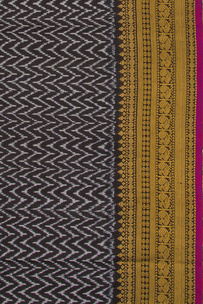 Kanchipuram Silk Ikat Black Saree