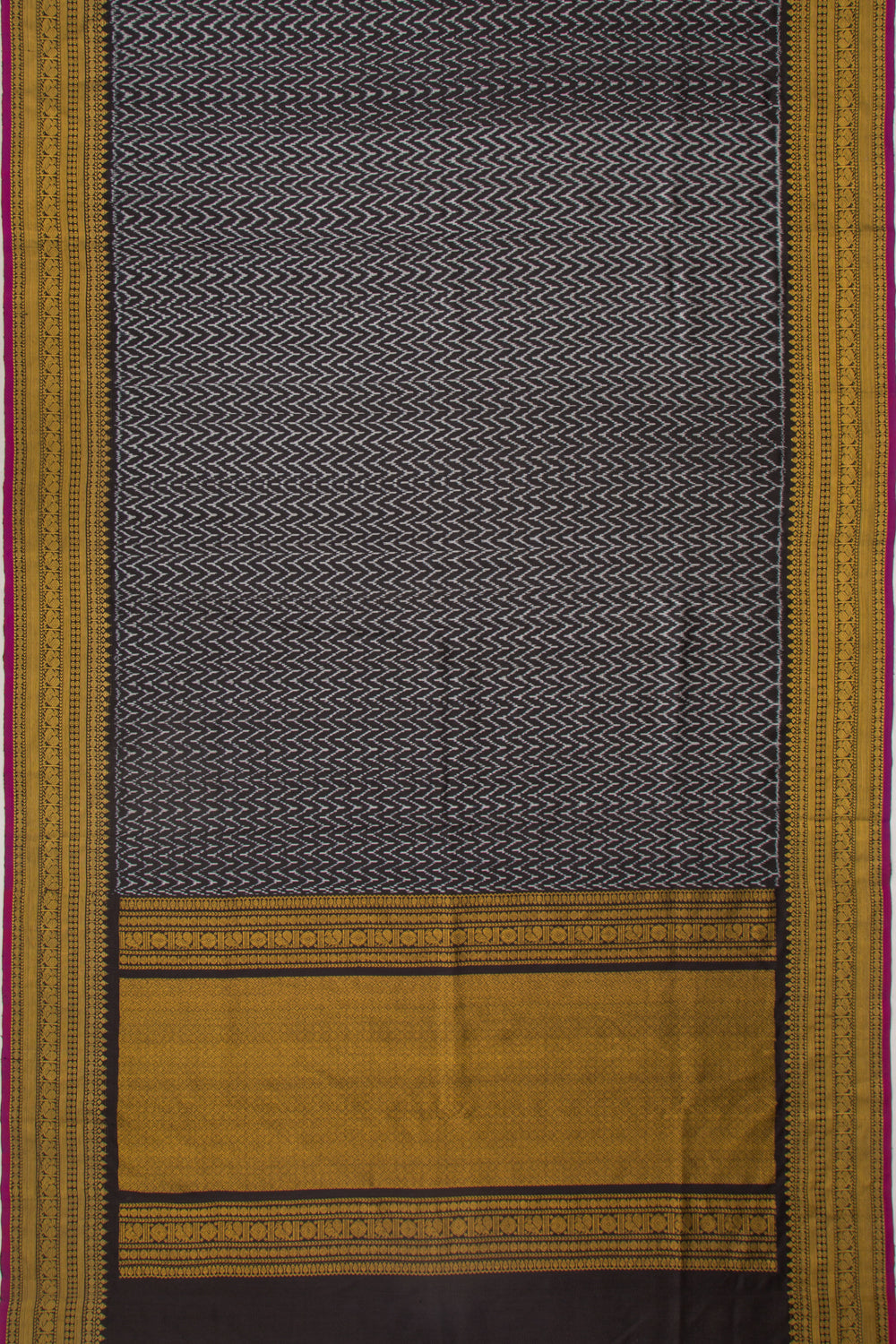Kanchipuram Silk Ikat Black Saree