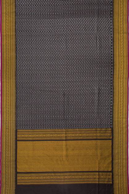 Kanchipuram Silk Ikat Black Saree