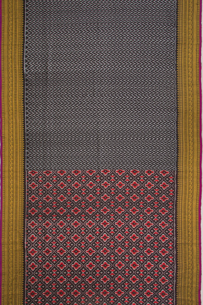 Kanchipuram Silk Ikat Black Saree