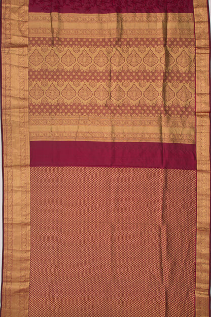 Taranga Kanchi Silk Floral Embroidery Maroon Saree