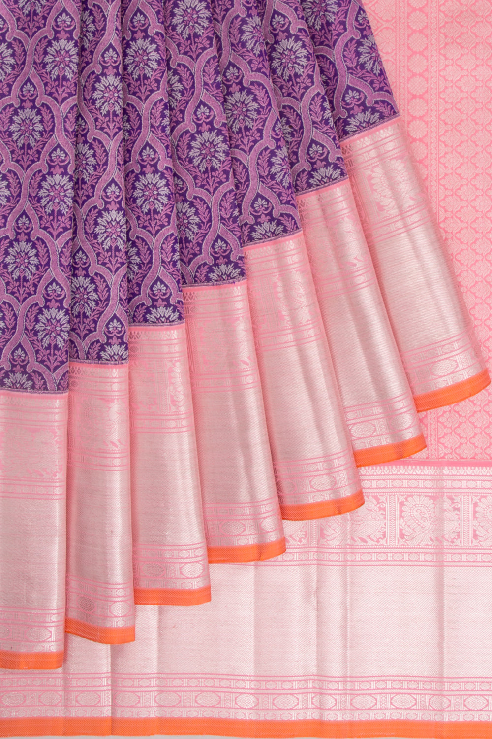 Kanchipuram Silk Brocade Violet Saree
