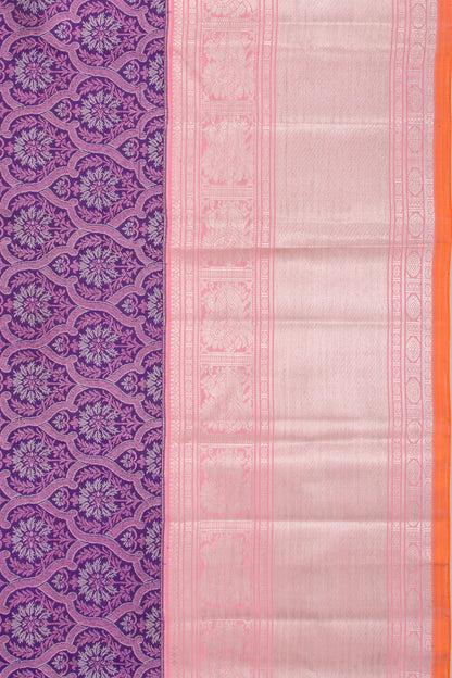 Kanchipuram Silk Brocade Violet Saree
