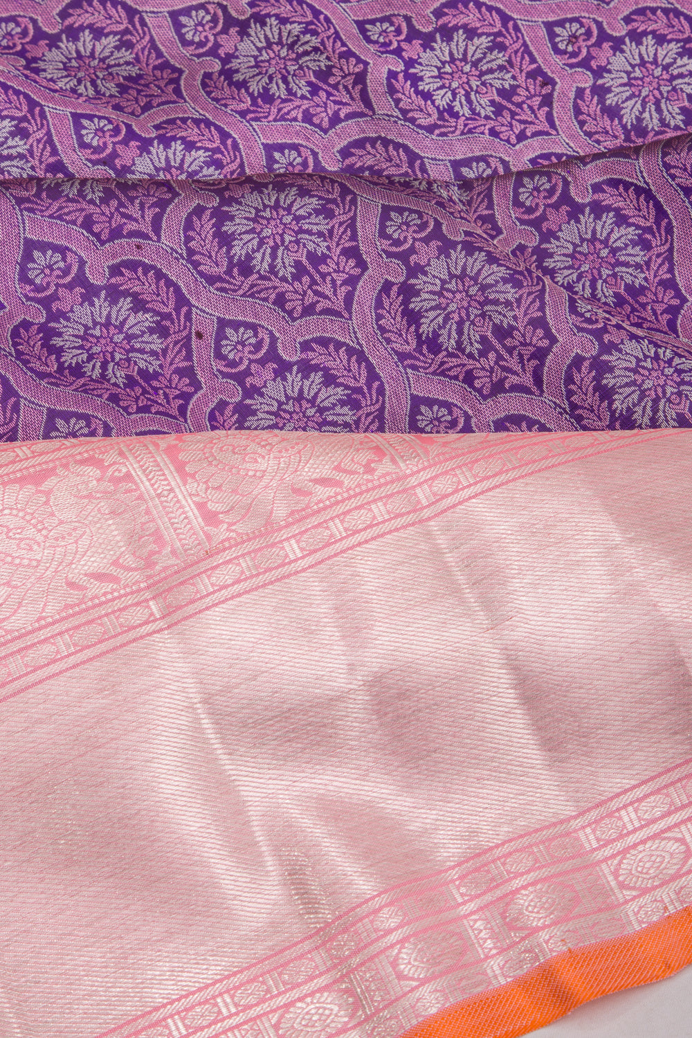 Kanchipuram Silk Brocade Violet Saree