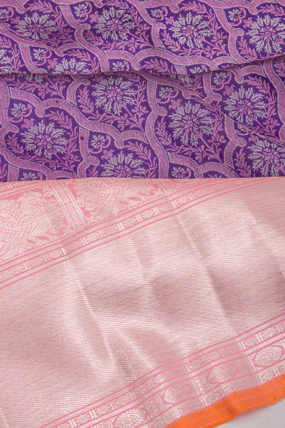 Kanchipuram Silk Brocade Violet Saree